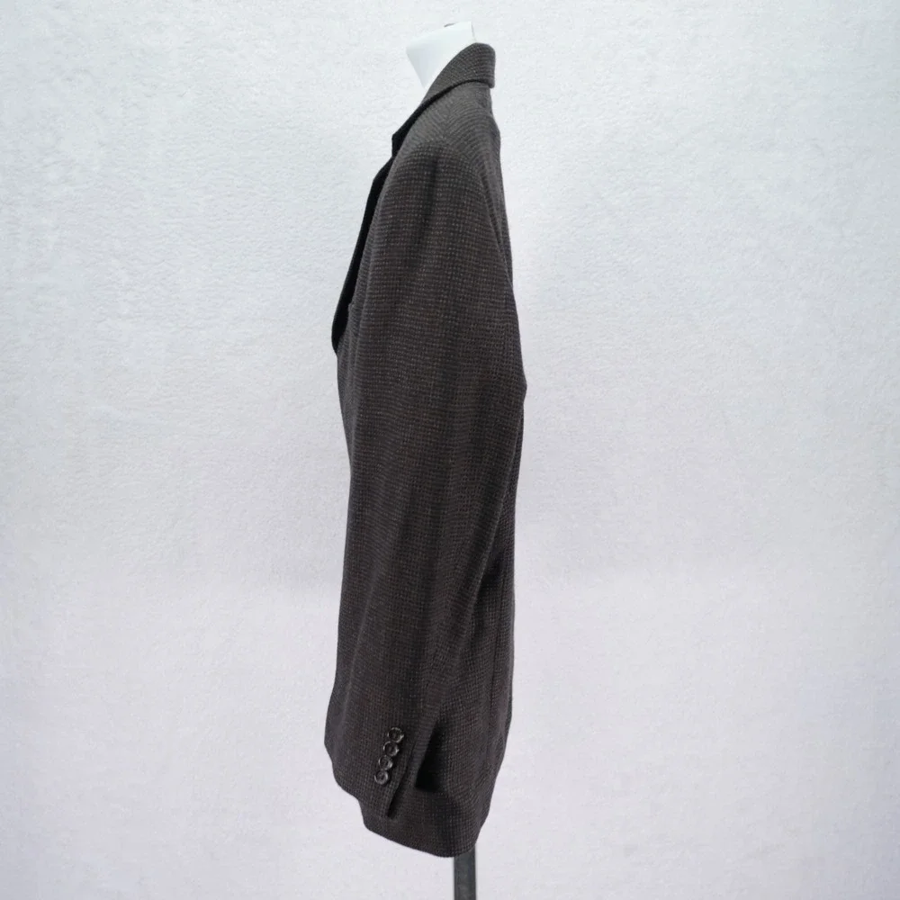 Joe Joseph Abboud Tweed Wool Black Gray Gray Check 3‎ Button 42S